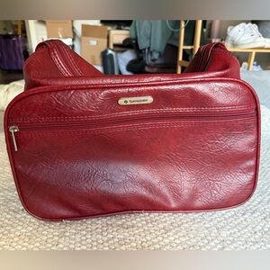 Vintage Samsonite Burgundy Leather Travel Bag